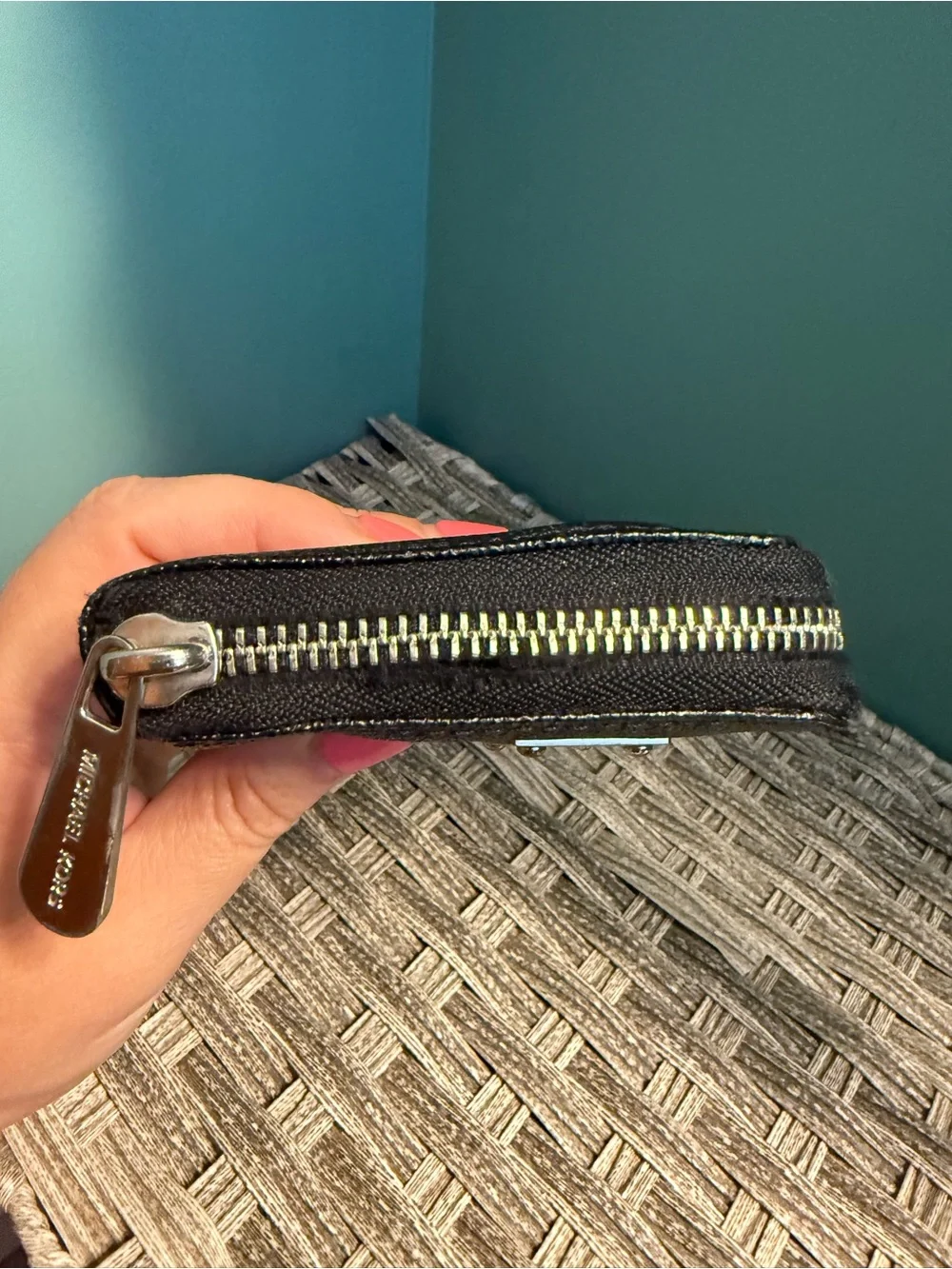 Michael Kors Black Leather Zip Wallet